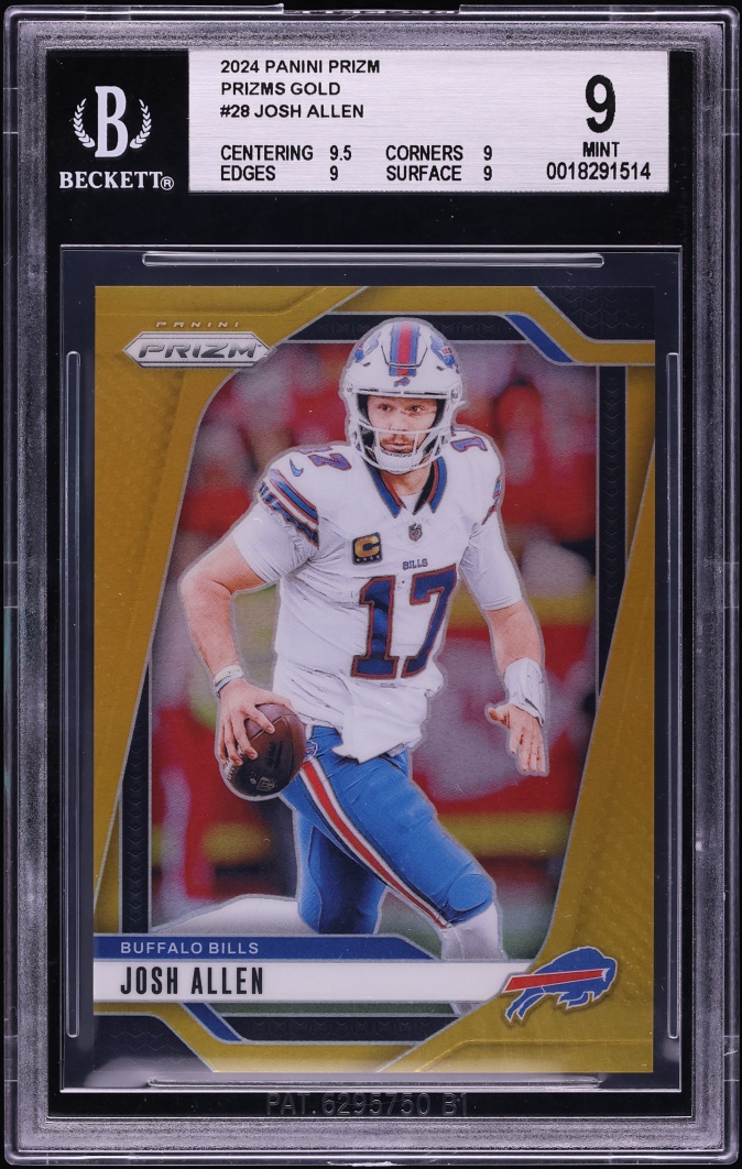 2024 Panini Prizm Gold Josh Allen /10 #28 BGS 9 MINT