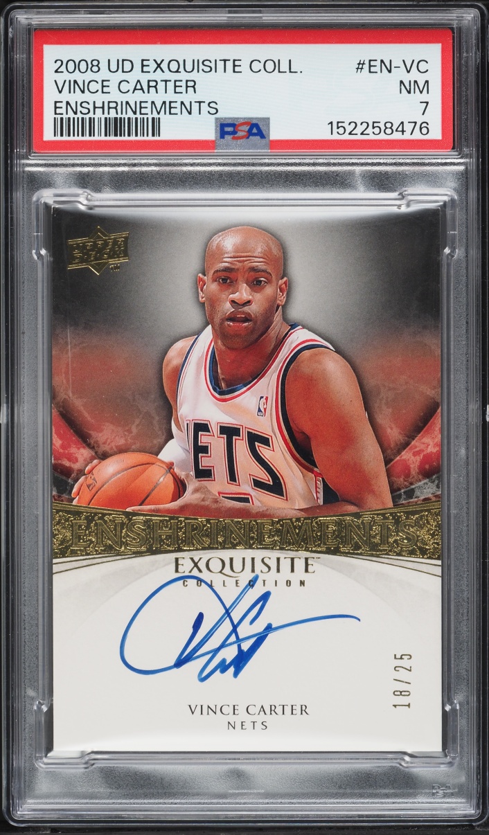 2008 Exquisite Collection Enshrinements Vince Carter AUTO /25 #EN-VC PSA 7 NRMT