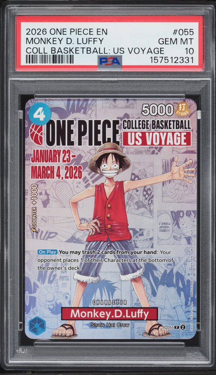 2026 One Piece Promo College Basketball US Voyage Monkey D. Luffy #P-055 PSA 10 GEM MINT