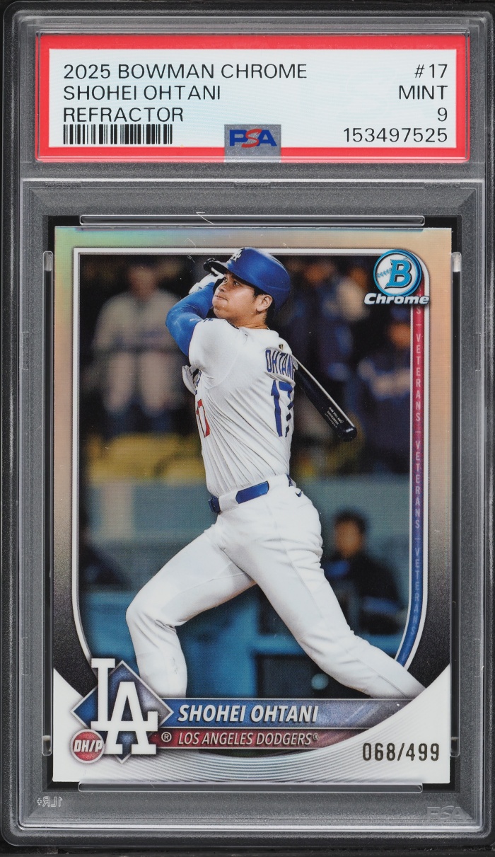 2025 Bowman Chrome Refractor Shohei Ohtani /499 #17 PSA 9 MINT