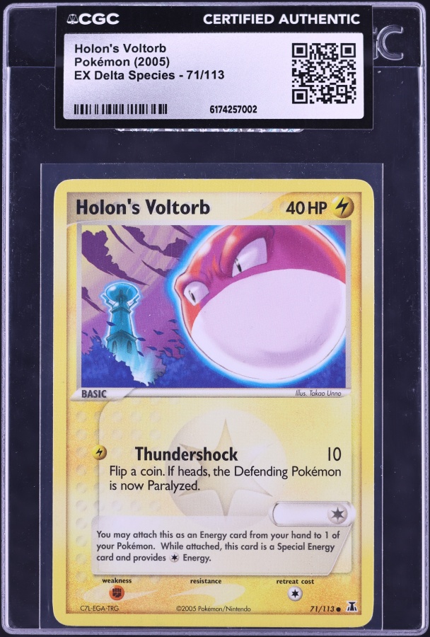 2005 Pokemon Ex Delta Species Holon's Voltorb #71 CGC AUTH