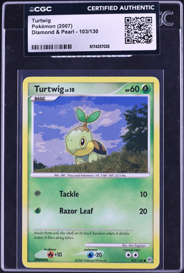 2007 Pokemon Diamond & Pearl Turtwig #103 CGC AUTH