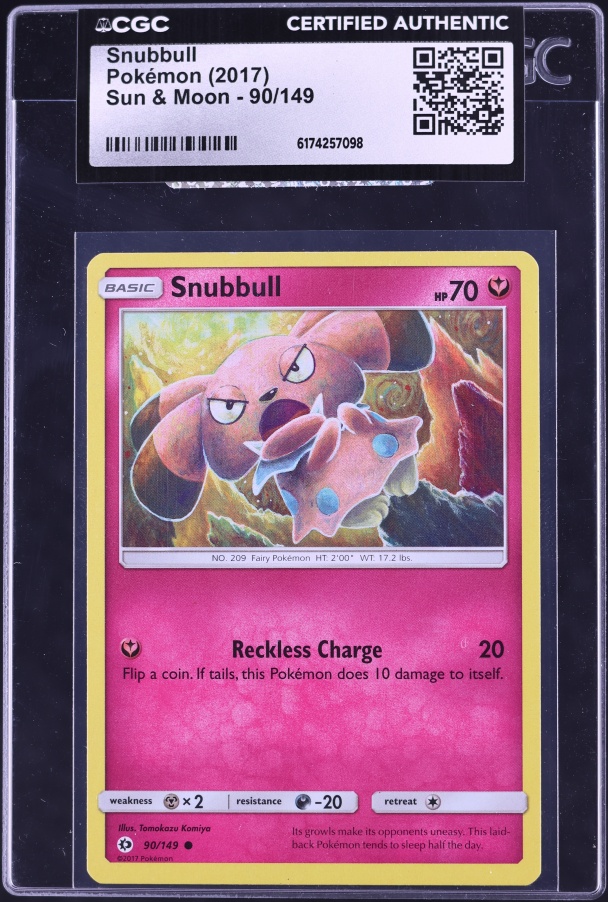 2017 Pokemon Sun & Moon Snubbull #90 CGC AUTH