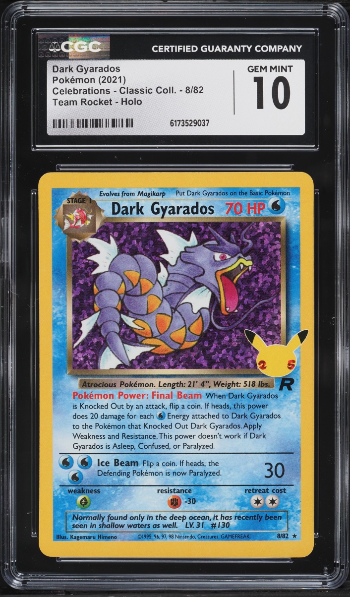 2021 Pokemon Sword & Shield Celebrations Classic Holo Dark Gyarados #8 CGC 10 GEM MINT