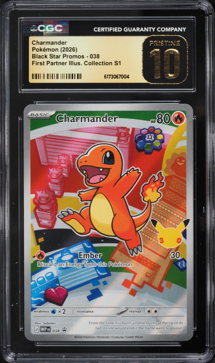 2026 Pokemon Mega Promo First Partner Illustration S1 Full Art Charmander #38 CGC 10 PRISTINE
