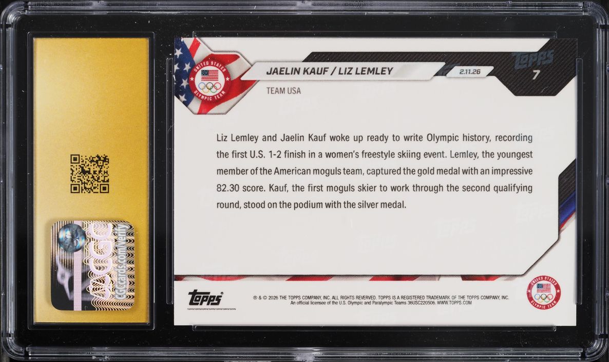 2026 Topps Now Olympics Jaelin Kauf Liz Lemley #7 CGC 10 PRISTINE