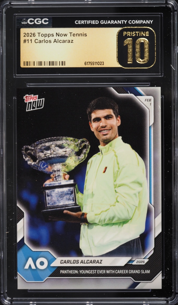 2026 Topps Now Tennis Carlos Alcaraz #11 CGC 10 PRISTINE