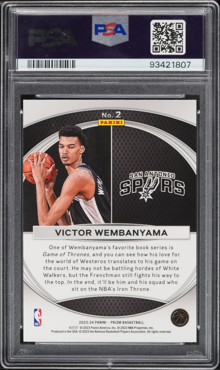 2023 Panini Prizm Global Reach Victor Wembanyama ROOKIE #2 PSA 10 GEM MINT