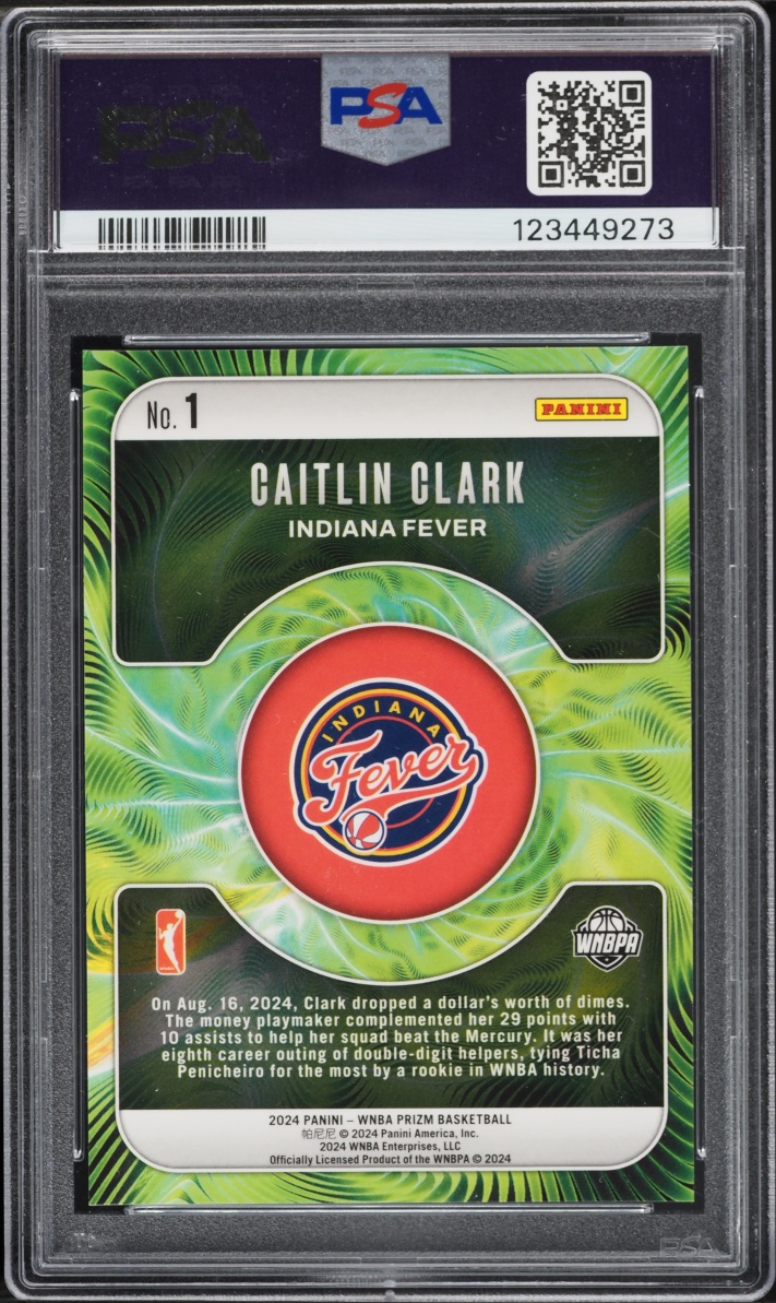 2024 Panini Prizm WNBA Fractal Caitlin Clark ROOKIE #1 PSA 9 MINT