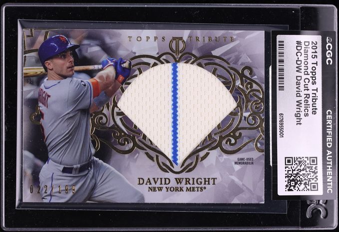 2015 Topps Tribute Diamond Cut Relics David Wright PATCH /199 #DC-DW CGC AUTH
