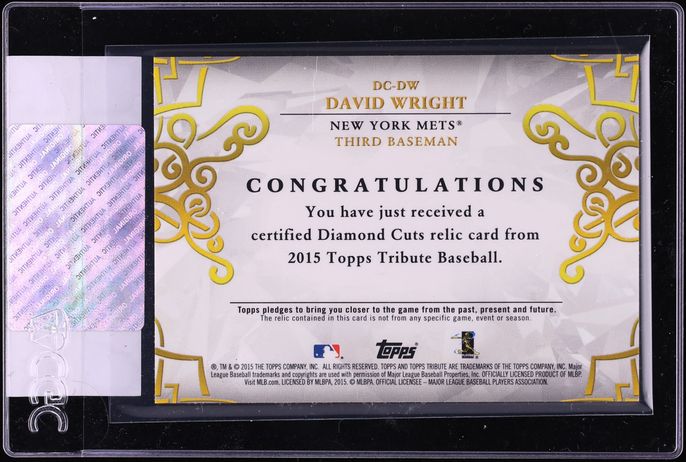 2015 Topps Tribute Diamond Cut Relics David Wright PATCH /199 #DC-DW CGC AUTH