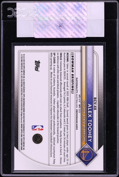 2025 Bowman Chrome Alex Toohey ROOKIE #BCV-48 CGC AUTH