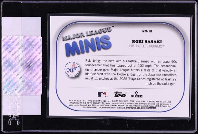 2025 Topps Chrome Update Major League Minis Roki Sasaki ROOKIE #MM-10 CGC AUTH