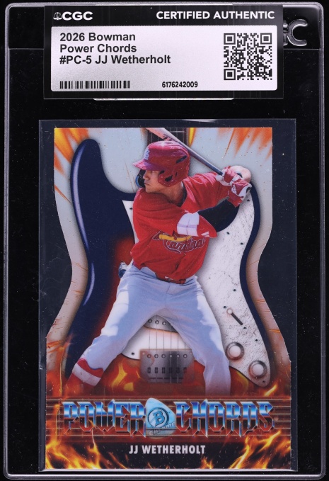 2026 Bowman Chrome Power Chords Die-Cut JJ Wetherholt #PC-5 CGC AUTH