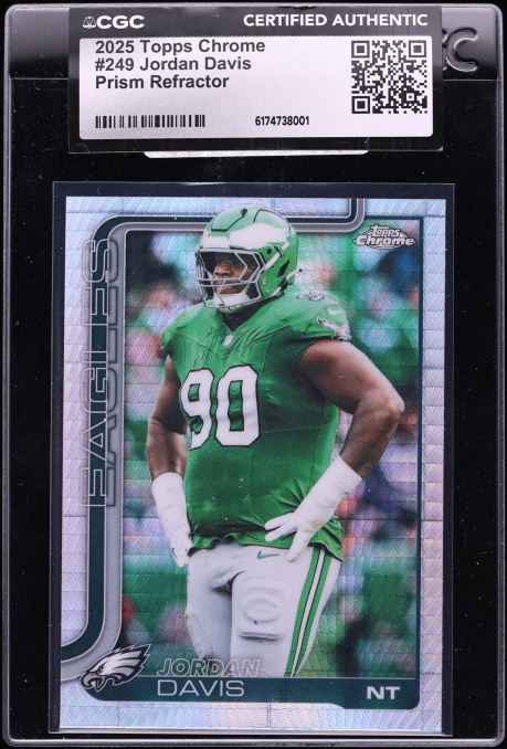 2025 Topps Chrome Prism Refractor Jordan Davis #249 CGC AUTH