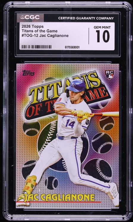 2026 Topps Titans Of The Game Jac Caglianone ROOKIE #TOG-12 CGC 10 GEM MINT