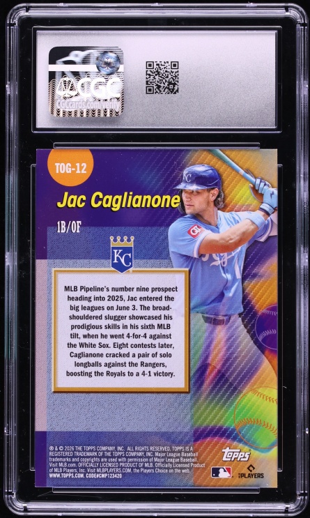 2026 Topps Titans Of The Game Jac Caglianone ROOKIE #TOG-12 CGC 10 GEM MINT