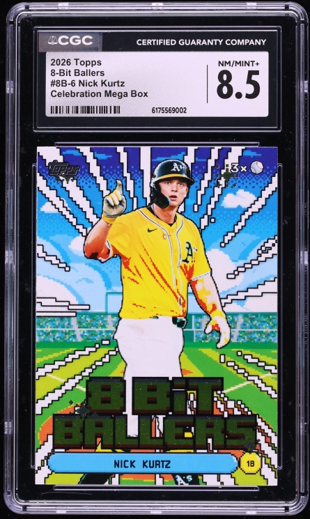2026 Topps 8-Bit Ballers Celebration Mega Box Nick Kurtz #8B-6 CGC 8.5 NM-MT+