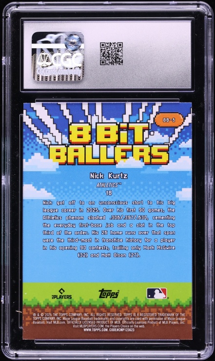 2026 Topps 8-Bit Ballers Celebration Mega Box Nick Kurtz #8B-6 CGC 8.5 NM-MT+