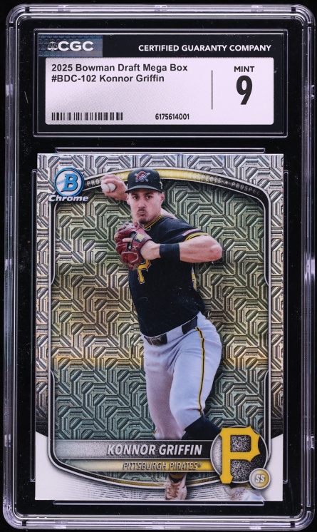 2025 Bowman Chrome Draft Mega Box Konnor Griffin PROSPECT #BDC-102 CGC 9 MINT