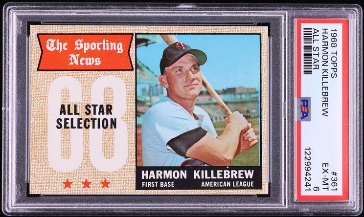 1968 Topps Harmon Killebrew ALL-STAR #361 PSA 6 EXMT