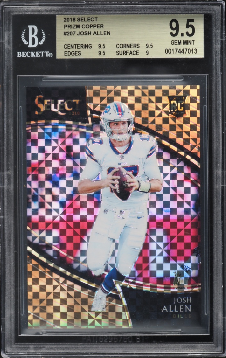 2018 Select Field Level Copper Prizm Josh Allen ROOKIE /75 #207 BGS 9.5 GEM MINT