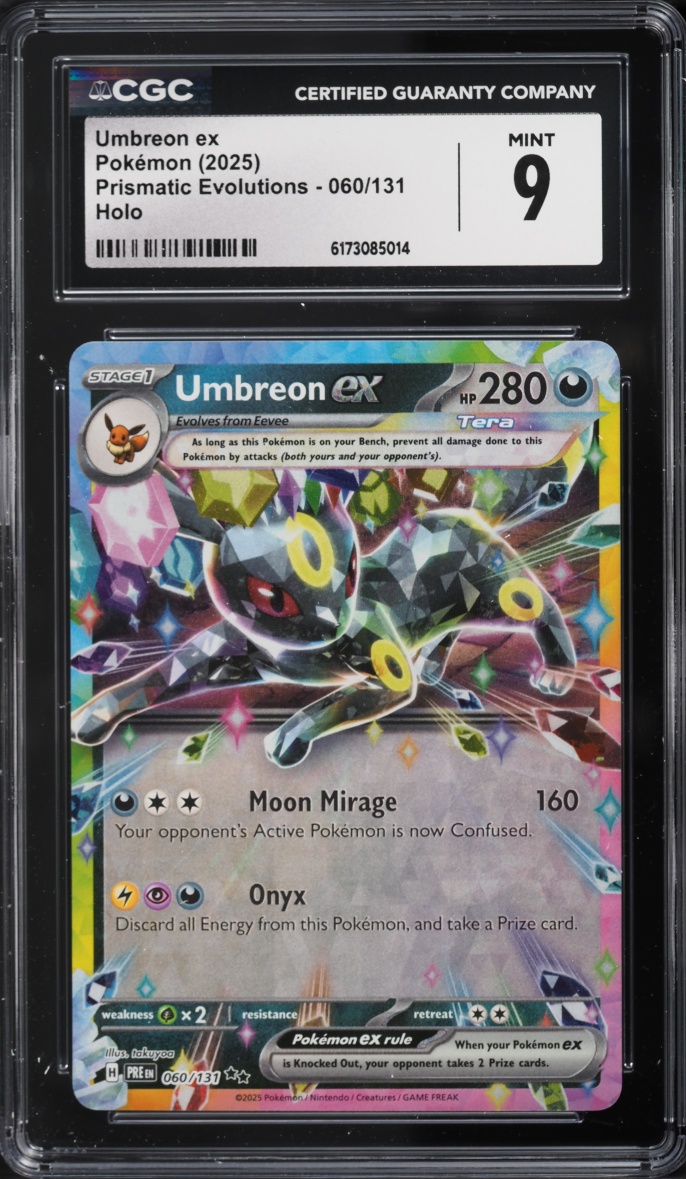 2025 Pokemon Scarlet & Violet Prismatic Evolutions Holo Umbreon ex #60 CGC 9 MINT
