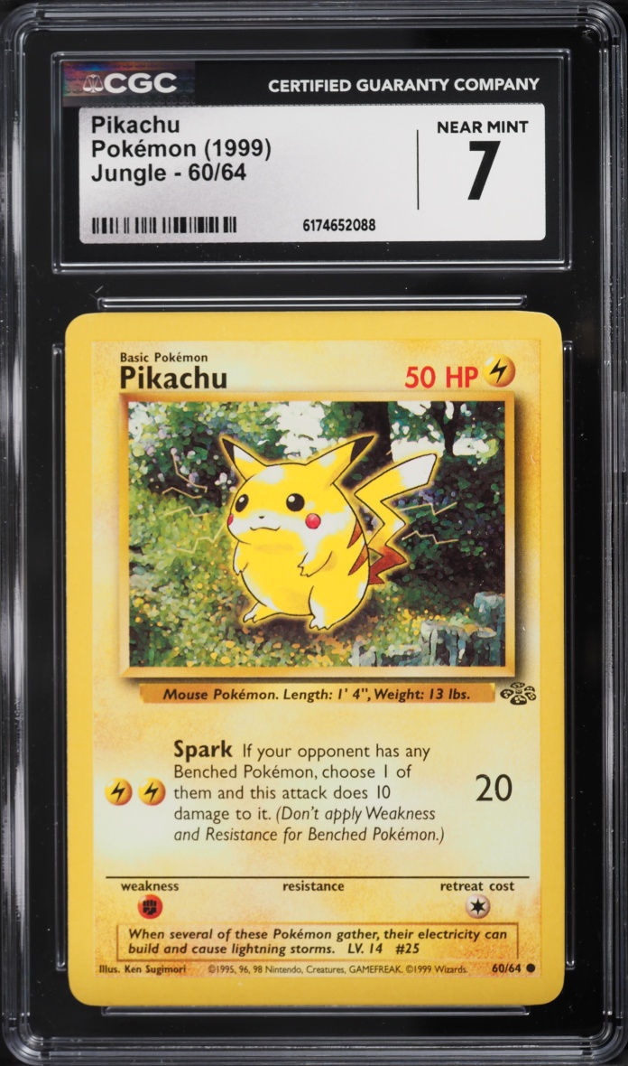 1999 Pokemon Jungle Pikachu #60 CGC 7 NRMT