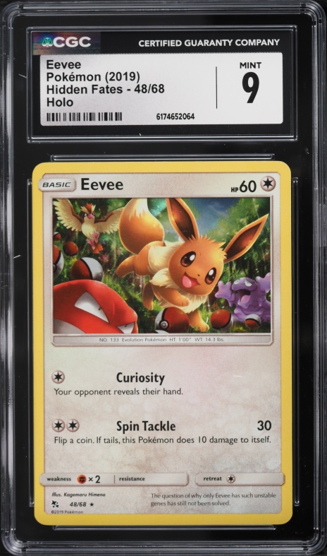2019 Pokemon Sun & Moon Hidden Fates Holo Eevee #48 CGC 9 MINT