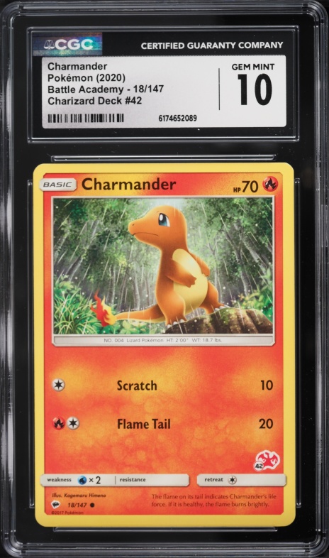 2020 Pokemon Sun & Moon Battle Academy Charizard Deck 42 Charmander #18 CGC 10 GEM MINT