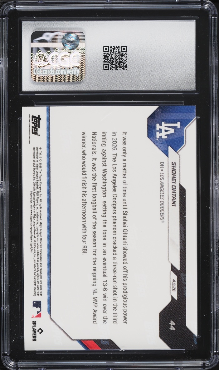 2026 Topps Now Shohei Ohtani #44 CGC 9 MINT