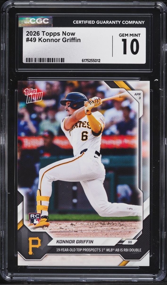 2026 Topps Now Konnor Griffin ROOKIE #49 CGC 10 GEM MINT