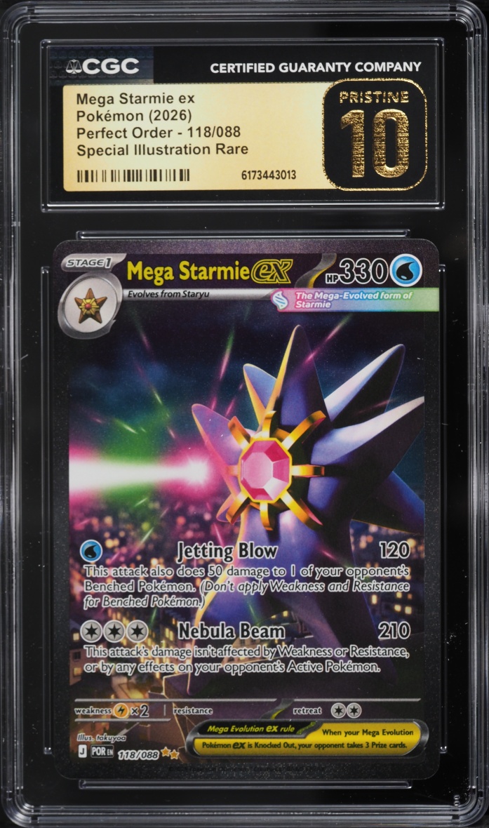 2026 Pokemon Mega Evolution Perfect Order SIR Mega Starmie ex #118 CGC 10 PRISTINE