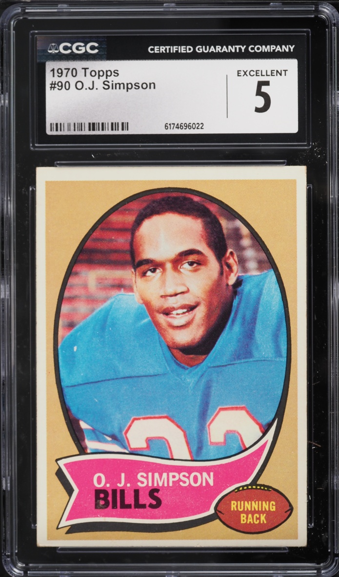 1970 Topps Football O.J. Simpson ROOKIE #90 CGC 5 EX