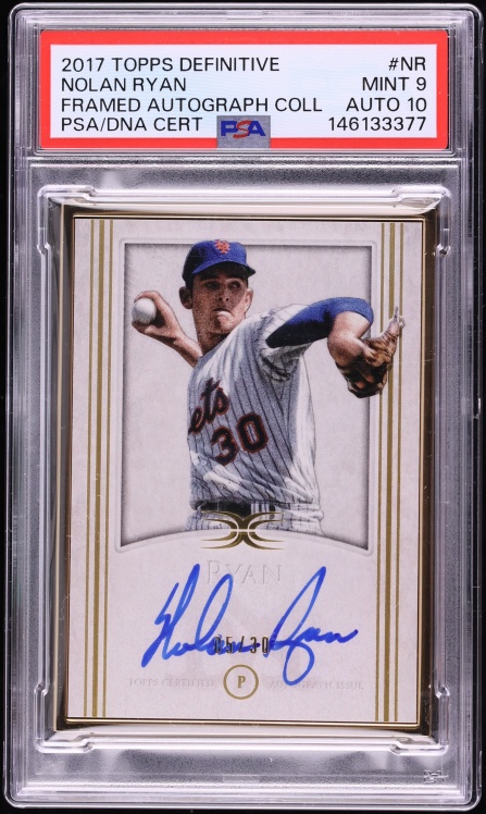 2017 Topps Definitive Framed Collection  Nolan Ryan AUTO DNA 10 /30 #NR PSA 9 MINT