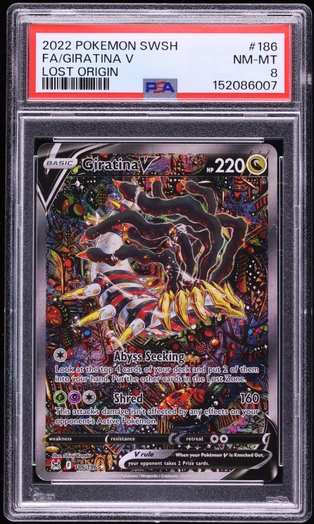 2022 Pokemon Sword & Shield Lost Origin Alt Art Giratina V #186 PSA 8 NM-MT