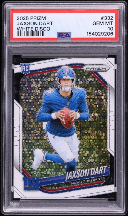 2025 Panini Prizm White Disco Jaxson Dart ROOKIE #332 PSA 10 GEM MINT