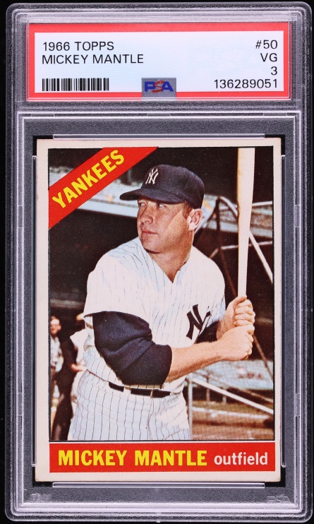 1966 Topps Mickey Mantle #50 PSA 3 VG