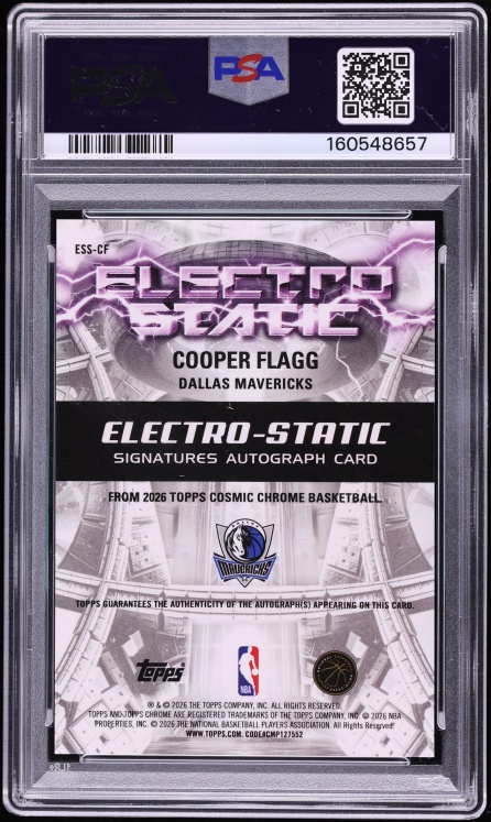 2025 Topps Chrome Cosmic Electro-Static Cooper Flagg ROOKIE AUTO #ESS-CF PSA 10 GEM MINT