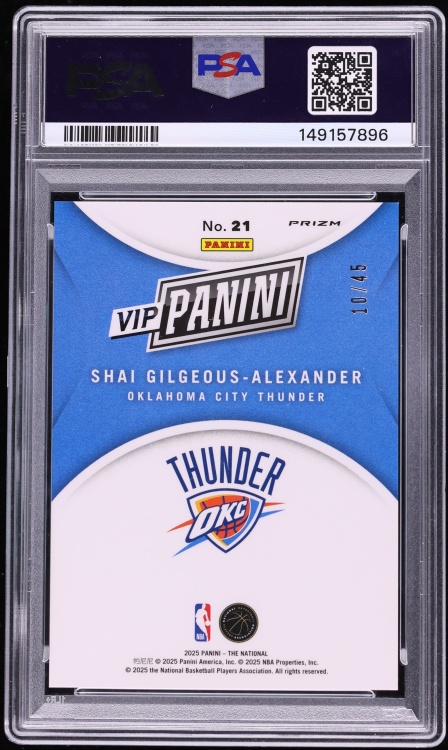 2025 Panini National Sports Coll Convention VIP Gold Sparkle Shai Gilgeous-Alexander /45 PSA 9