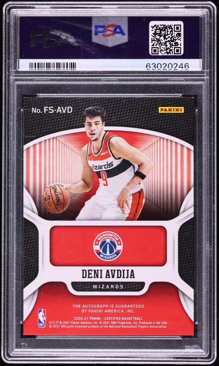 2020 Panini Certified Fresh Faces Signatures Gold Deni Avdija ROOKIE AUTO /10 #FSAVD PSA 8.5