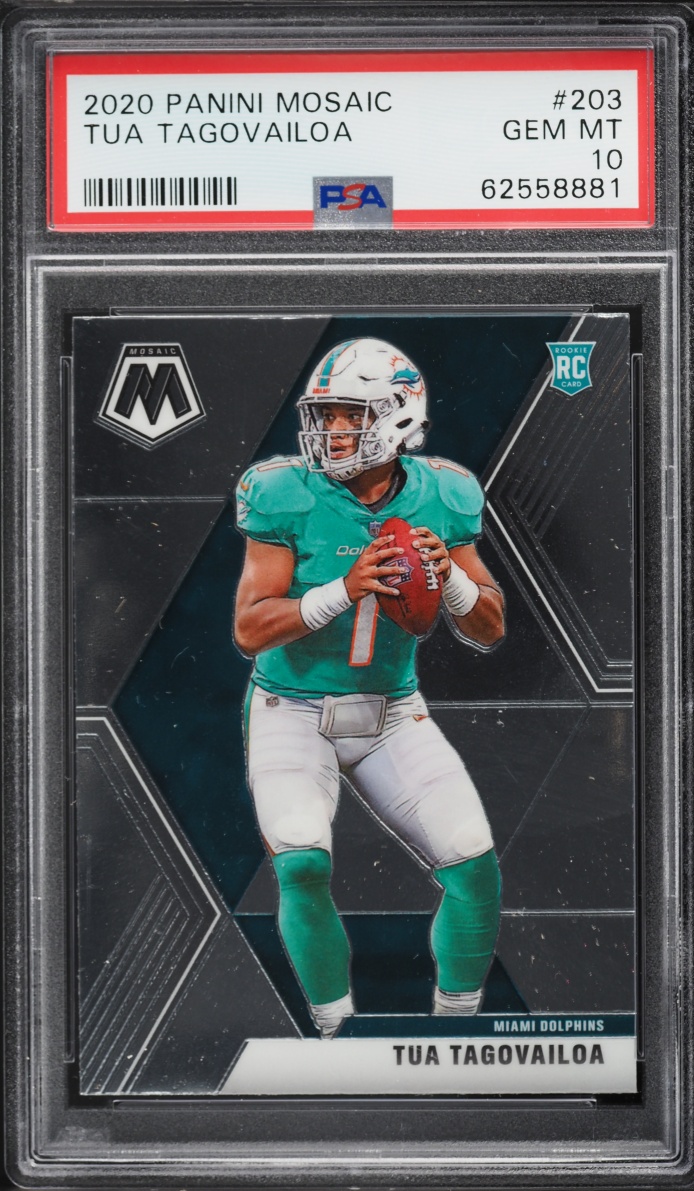 2020 Panini Mosaic Prizm Tua Tagovailoa ROOKIE #203 PSA 10 GEM MINT