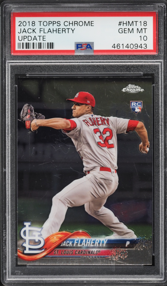 2018 Topps Chrome Update Jack Flaherty ROOKIE #HMT18 PSA 10 GEM MINT