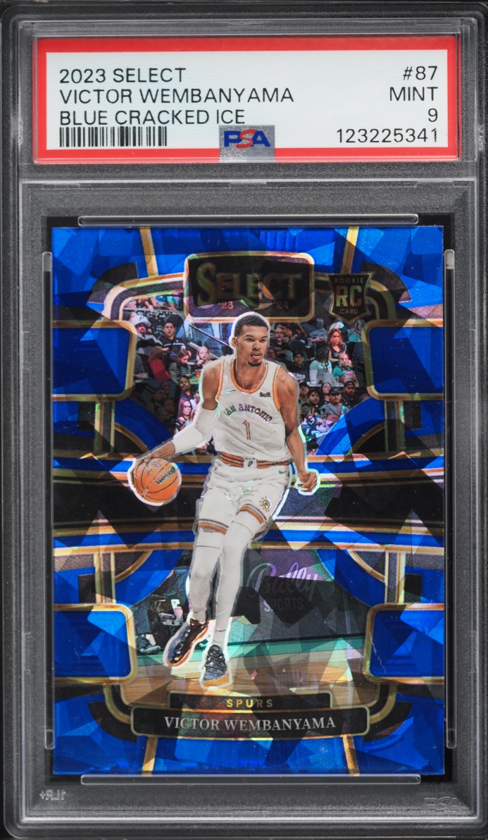 2023 Select Concourse Blue Cracked Ice Prizm Victor Wembanyama ROOKIE #87 PSA 9 MINT