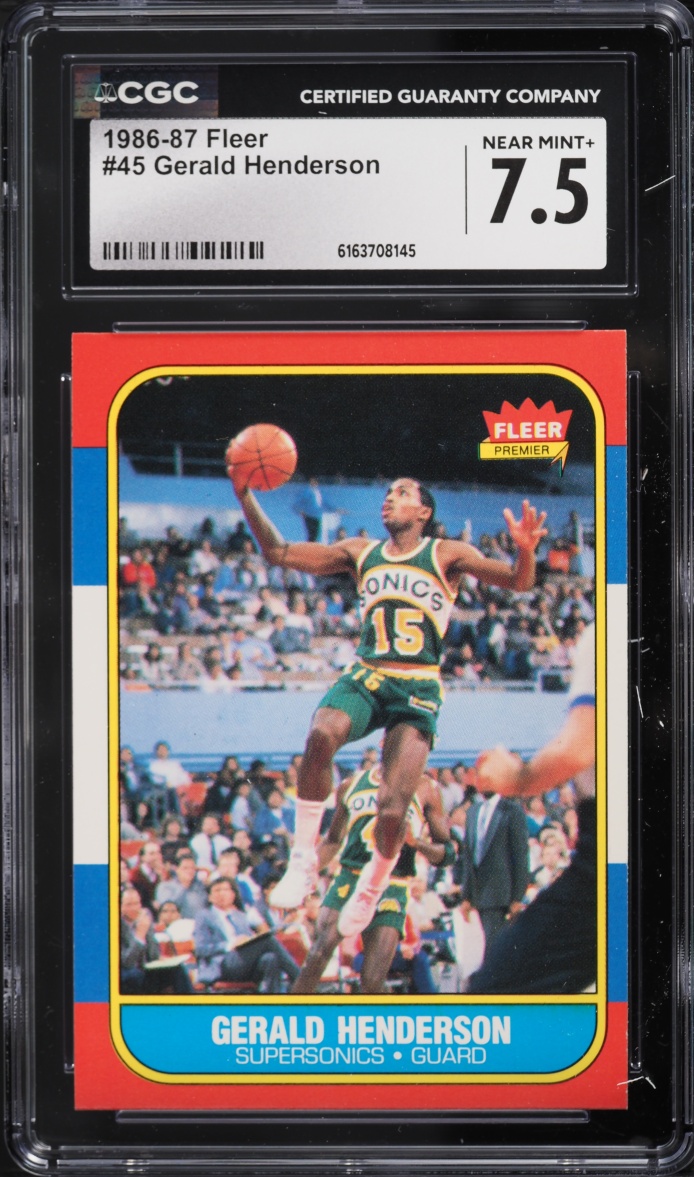 1986 Fleer Basketball Gerald Henderson #45 CGC 7.5 NRMT+