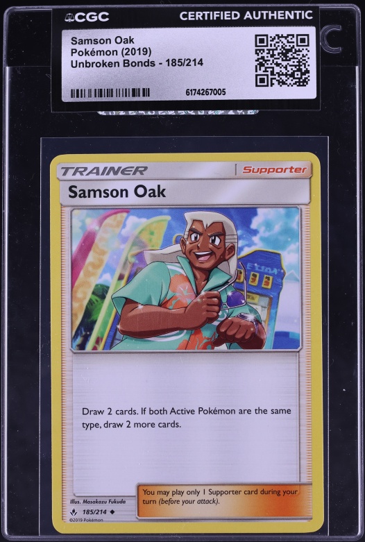 2019 Pokemon Unbroken Bonds Samson Oak #185 CGC AUTH