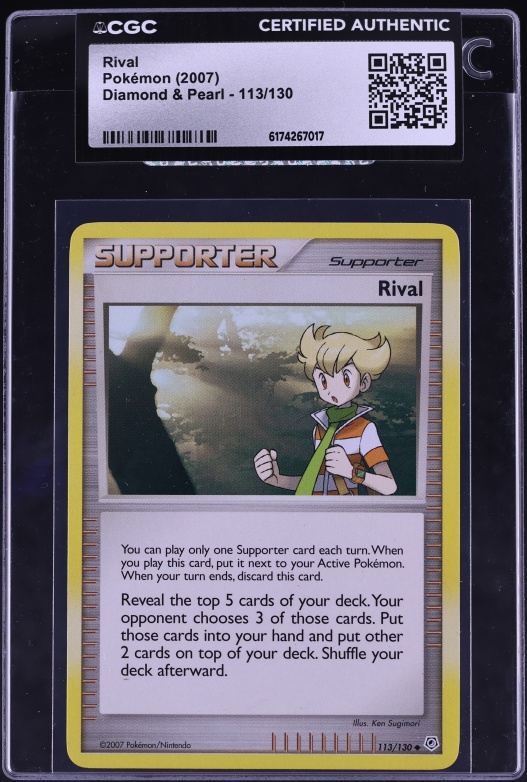 2007 Pokemon Diamond & Pearl Rival #113 CGC AUTH