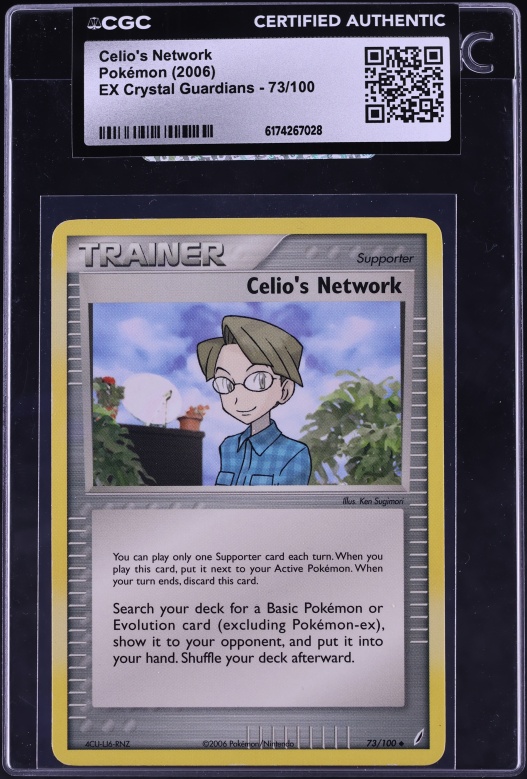 2006 Pokemon Ex Crystal Guardians Celio's Network #73 CGC AUTH