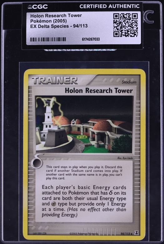 2005 Pokemon Ex Delta Species Holon Research Tower #94 CGC AUTH