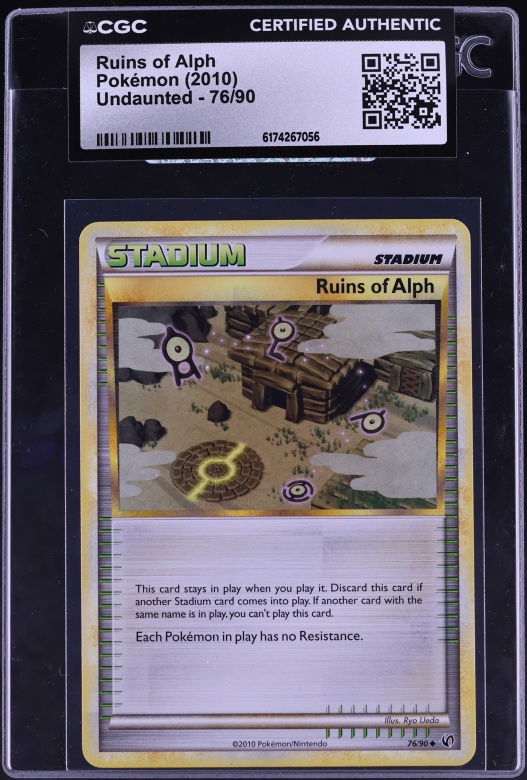 2010 Pokemon HeartGold & SoulSilver Undaunted Ruins Of Alph #76 CGC AUTH